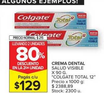Carrefour Market " Colgate Total 12'' Crema Dental Salud Visible x 90g oferta