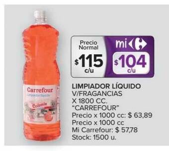 Carrefour Carrefour Limpiador Líquido V Fragancias x 1800 cc oferta