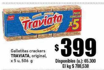 Cooperativa Obrera Galletitas crackers traviata original oferta