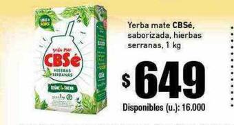 Cooperativa Obrera Yerba mate cbsé saborizada hierbas serranas oferta