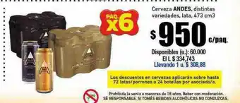 Cooperativa Obrera Cerveza andes oferta