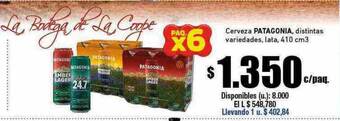Cooperativa Obrera Cerveza patagonia oferta