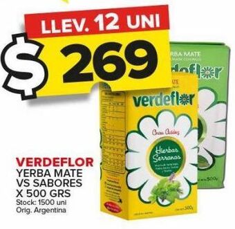 Carrefour Maxi Yerba mate verdeflor vs sabores x 500g oferta