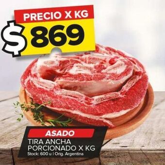 Carrefour Maxi Asado tira ancha porcionado x kg oferta