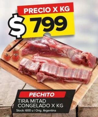 Carrefour Maxi Pechito tira mitad congelado x kg oferta