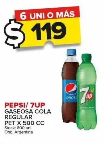 Carrefour Maxi Gaseosa pepsi/7up regular 500cc oferta