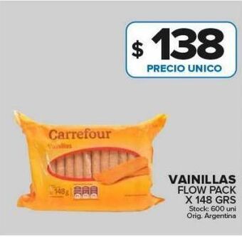 Carrefour Maxi Vainillas flow pack 148g oferta