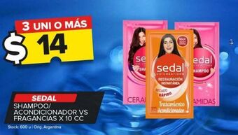 Carrefour Maxi Shampoo/ acondicionador sedal vs fragancias x 10cc oferta