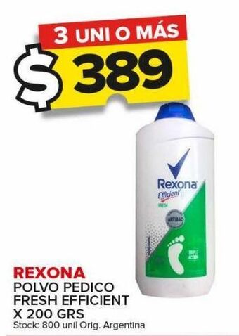 Carrefour Maxi Polvo pedico rexona fresh efficient 200g oferta