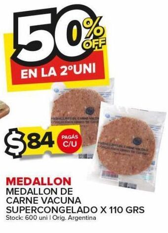 Carrefour Maxi Medallón de carne vacuna supercongelado x 110g oferta