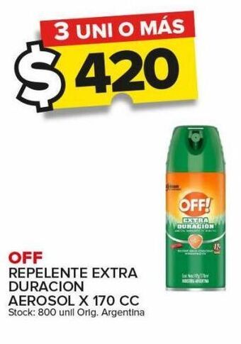 Carrefour Maxi Repelente off extra duración aerosol x 170cc oferta