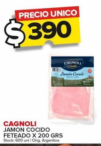 Carrefour Maxi Jamón cocido cagnoli feteado 200g oferta
