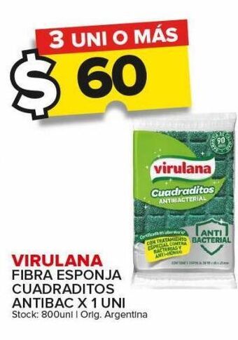 Carrefour Maxi Fibra esponja virulana cuadraditos x 1uni oferta