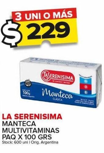 Carrefour Maxi Manteca la serenísima multivit x 100g oferta