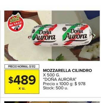 Carrefour Doña Aurora Mozzarella Cilindro x 500g oferta