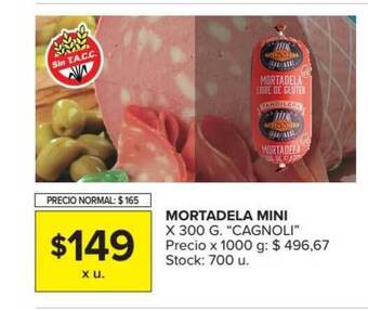 Carrefour Cagnoli Mortadela Mini x 300g oferta