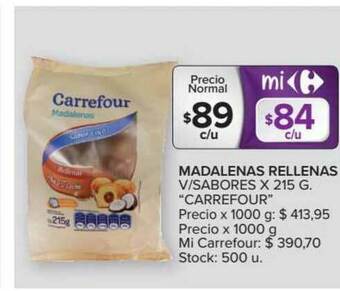 Carrefour Carrefour Madalenas Rellenas V Sabores x 215g oferta