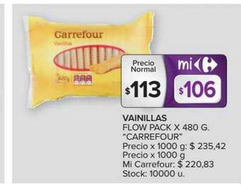 Carrefour Carrefour Vainillas Flow Pack x 480g oferta