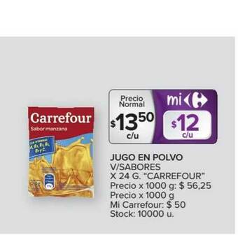 Carrefour Carrefour Jugo En Polvo V Sabores x 24g oferta