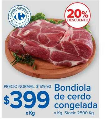 Carrefour Bondiola De Cerdo Congelada x kg oferta