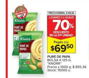 Carrefour Knorr Puré De Papa Bolsa x 125g oferta