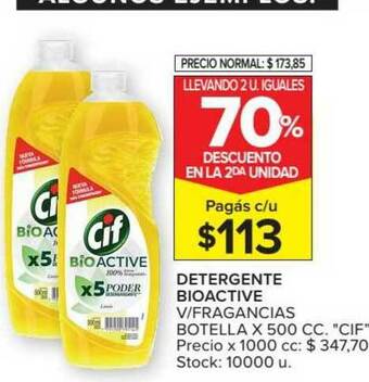 Carrefour Cif Detergente Bioactive V Fragancias Botella x 500cc oferta