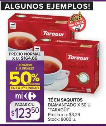 Taragüi Té En Saquitos Diamantado x 50u