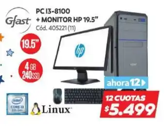 Naldo Lombardi PC 13-8100 + Monitor HP 19.5" oferta