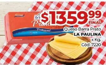 Diarco Queso Barra Prato La Paulina oferta