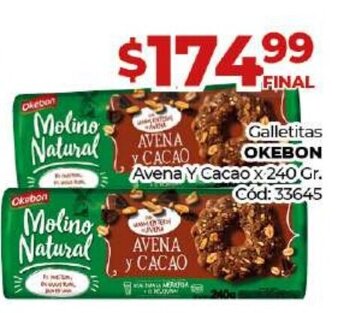 Galletitas Okebon Avena Y Cacao