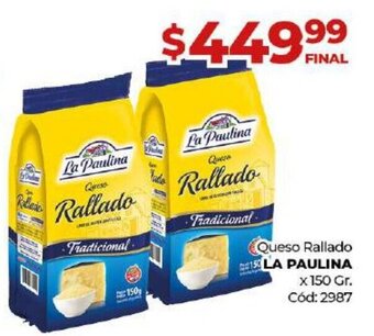 Diarco Queso Rallado La Paulina oferta