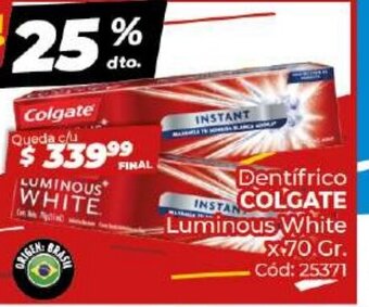 Diarco Dentifrico Colgate Luminous White oferta