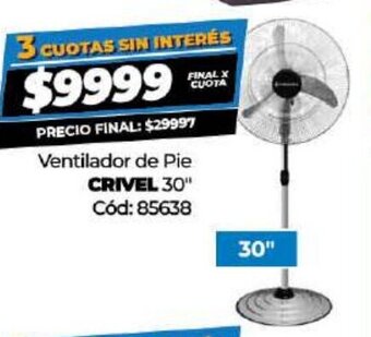 Diarco Ventilador De Pie Crivel 30" oferta