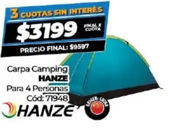 Diarco Carpa Camping Hanze Para 4 Personas oferta