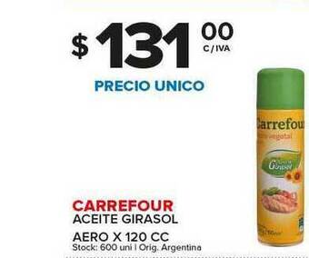 Carrefour Maxi Carrefour Aceite Girasol Aero x 120cc oferta