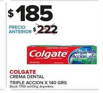 Carrefour Maxi Colgate Crema Dental Triple Accion x 140grs oferta