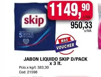 Maxiconsumo Jabon Liquido Skip D/Pack x 3 lt. oferta