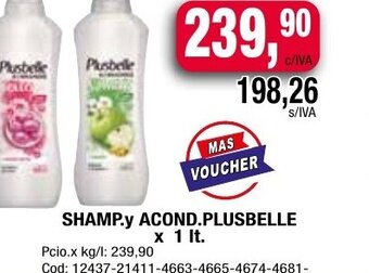 Maxiconsumo Shamp.y Acond. Plusbelle x 1 lt. oferta