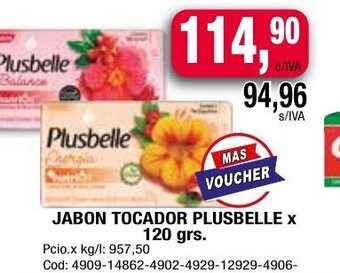 Maxiconsumo Jabon Tocador Plusbelle x 120grs oferta