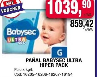 Maxiconsumo Pañal Babysec Ultra Hiper Pack oferta