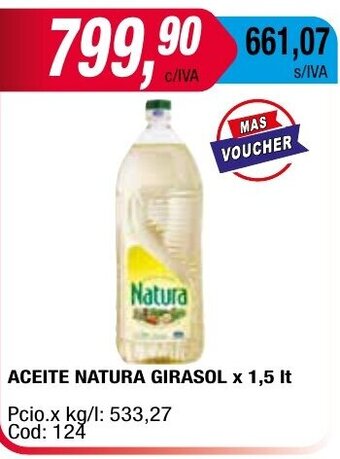 Maxiconsumo Aceite Natura Girasol x 1.5 lt oferta
