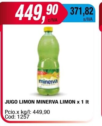 Maxiconsumo Jugo Limon Minerva Limon x 1 lt oferta