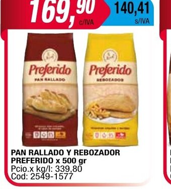 Maxiconsumo Pan Rallado y Rebozador Preferido x 500gr oferta