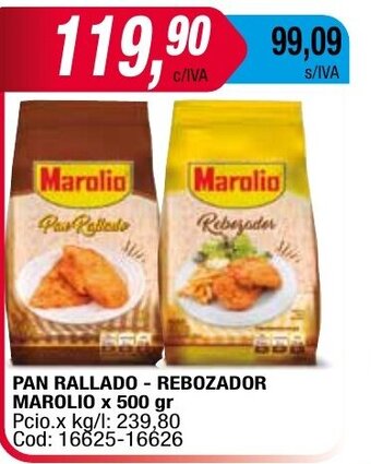 Maxiconsumo Pan Rallado - Rebozador Marolio x 500 gr oferta