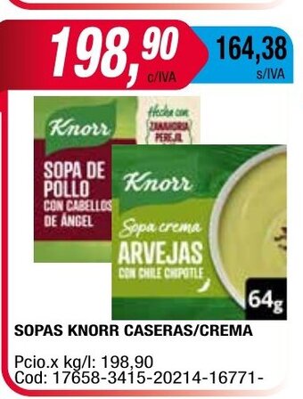 Maxiconsumo Sopas Knorr Caseras/Crema oferta
