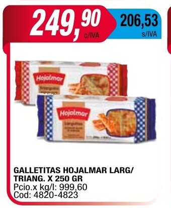 Maxiconsumo Galletitas Hojalmar Larg/ Triang. x 250 GR oferta