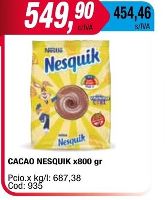 Maxiconsumo Cacao Nesquik x800 gr oferta
