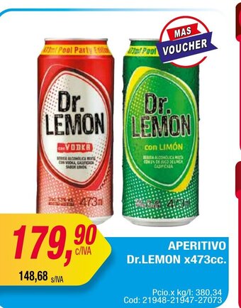 Maxiconsumo Aperitivo Dr.Lemon x 473cc oferta