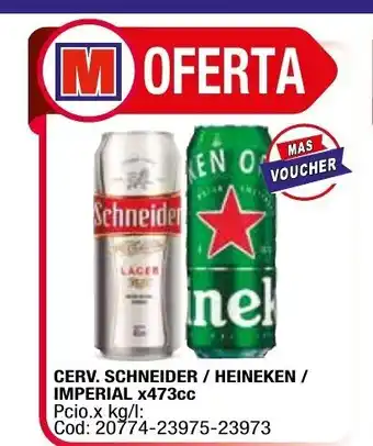 Maxiconsumo Cerv. Schneider / Heineken / Imperial x 473cc oferta
