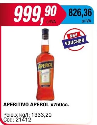 Maxiconsumo Aperitivo Aperol x 750cc oferta